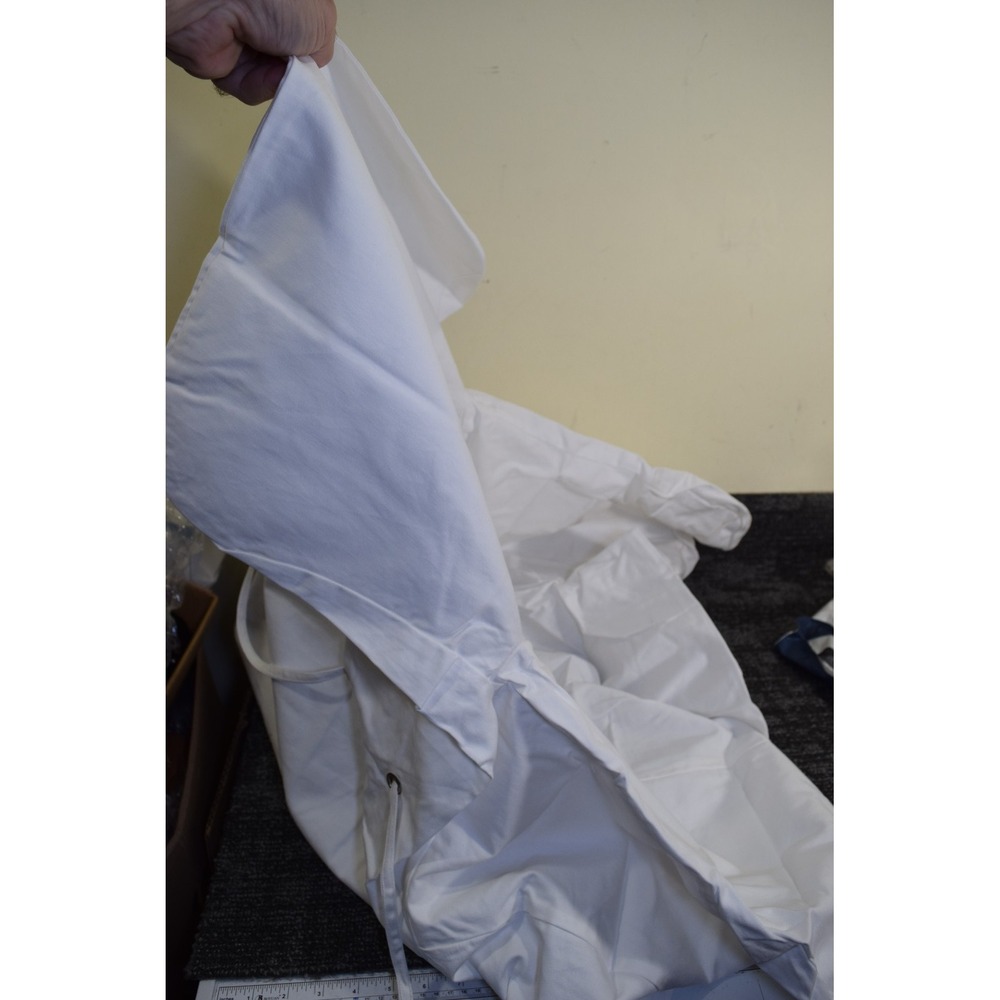 Pottery Barn White 100% Cotton DINING ARM Chair Slipcover with Side Ties